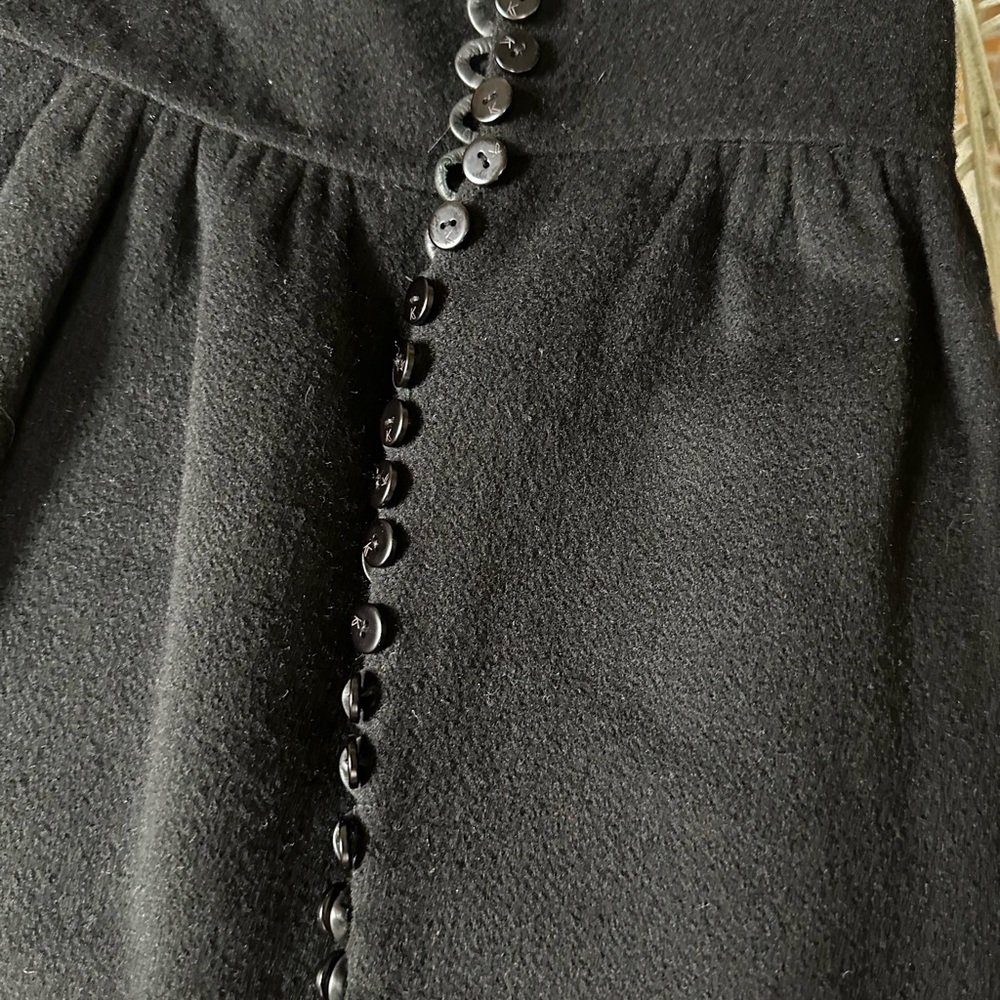 Vintage Krizia black cashmere mini skirt with multi button detail